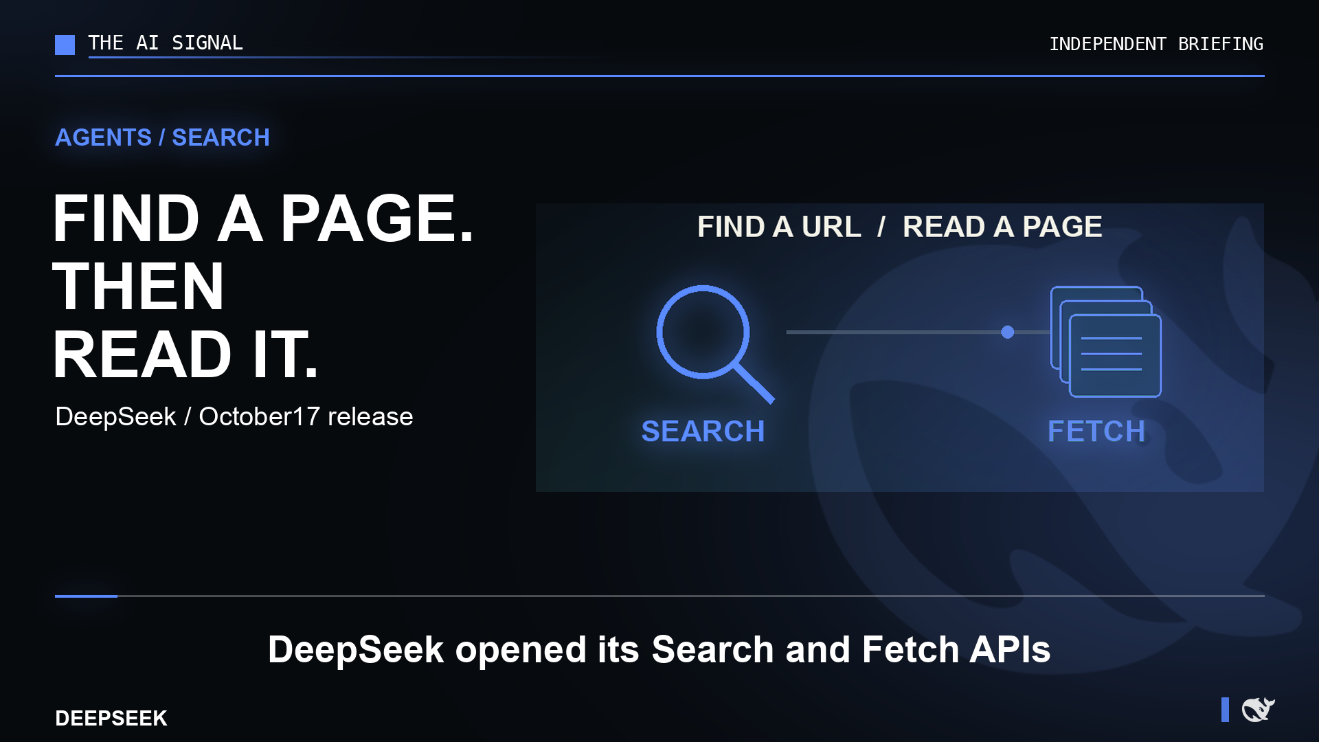 DeepSeek Search and Fetch: find the page, then read it